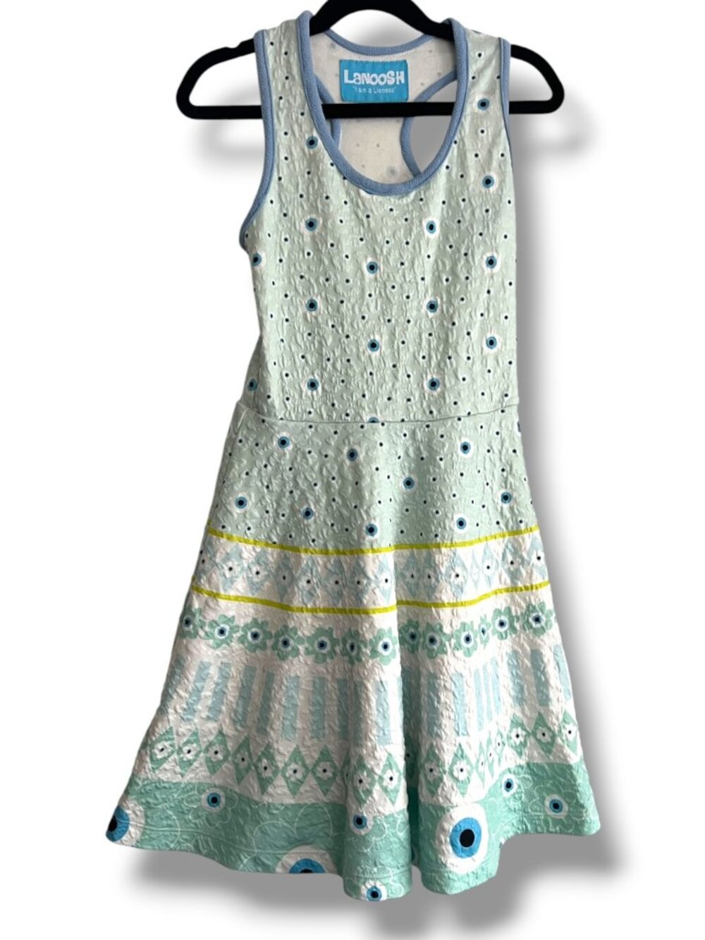 Lanoosh Sleeveless Racerback A-Line Evil Eye Pattern Dress Size 8 Medium